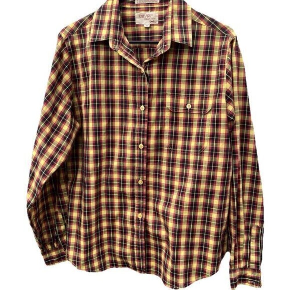 Vintage The Fox Collection Women’s Long Sleeve Button Down Shirt Plaid Size 16